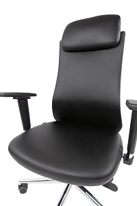 Офисное кресло CHAIRMAN 500 LUX с подголовником, экокожа, черный